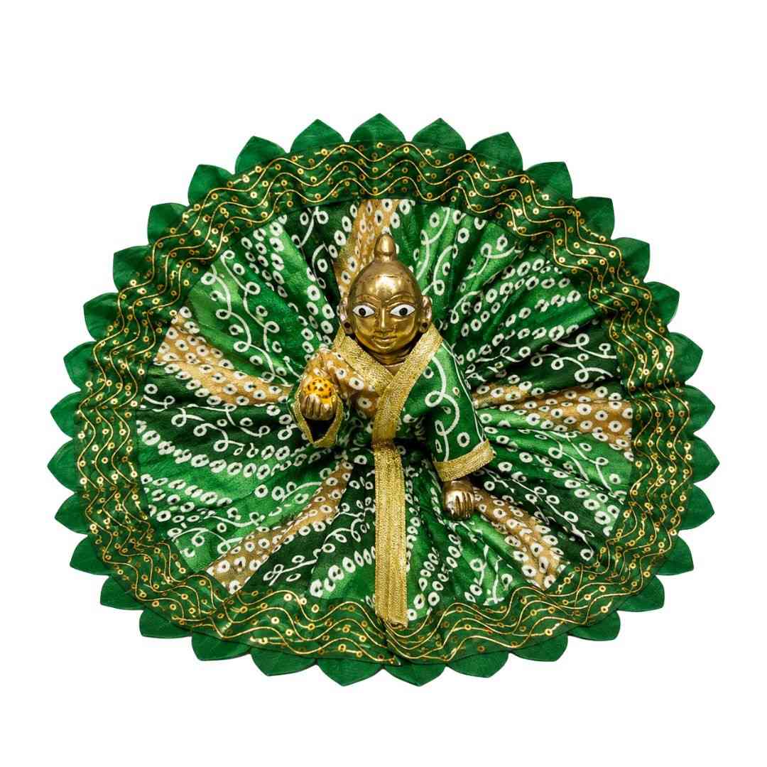 Emerald Green Laddu Gopal Summer Dress Soft Cotton Thakur Ji Clothes