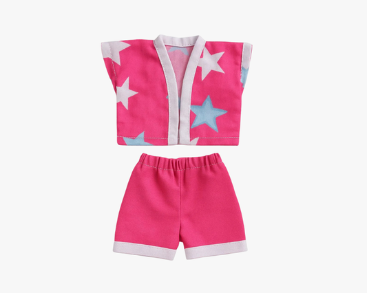 Star Printed Pink Cotton Night Suit for Laddu Gopal Lordkart