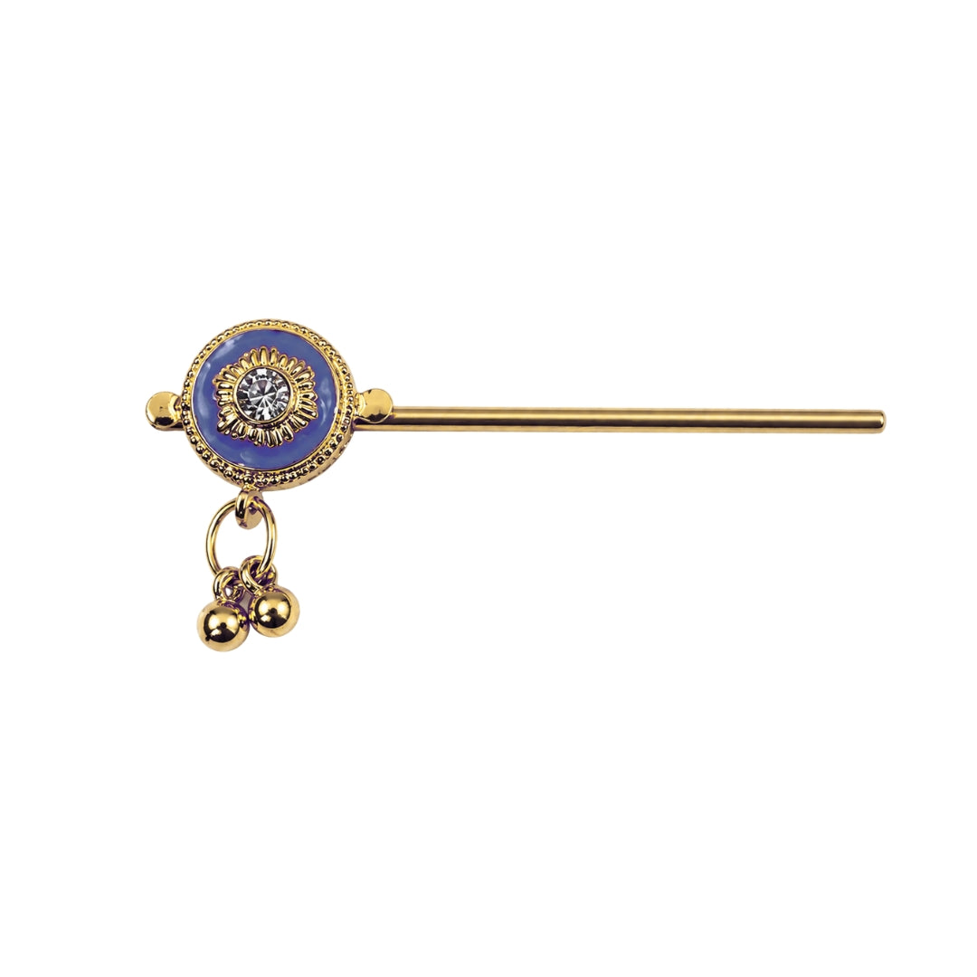 Royal Blue Enamel Golden Laddu Gopal Bansuri Thakur Ji Flute