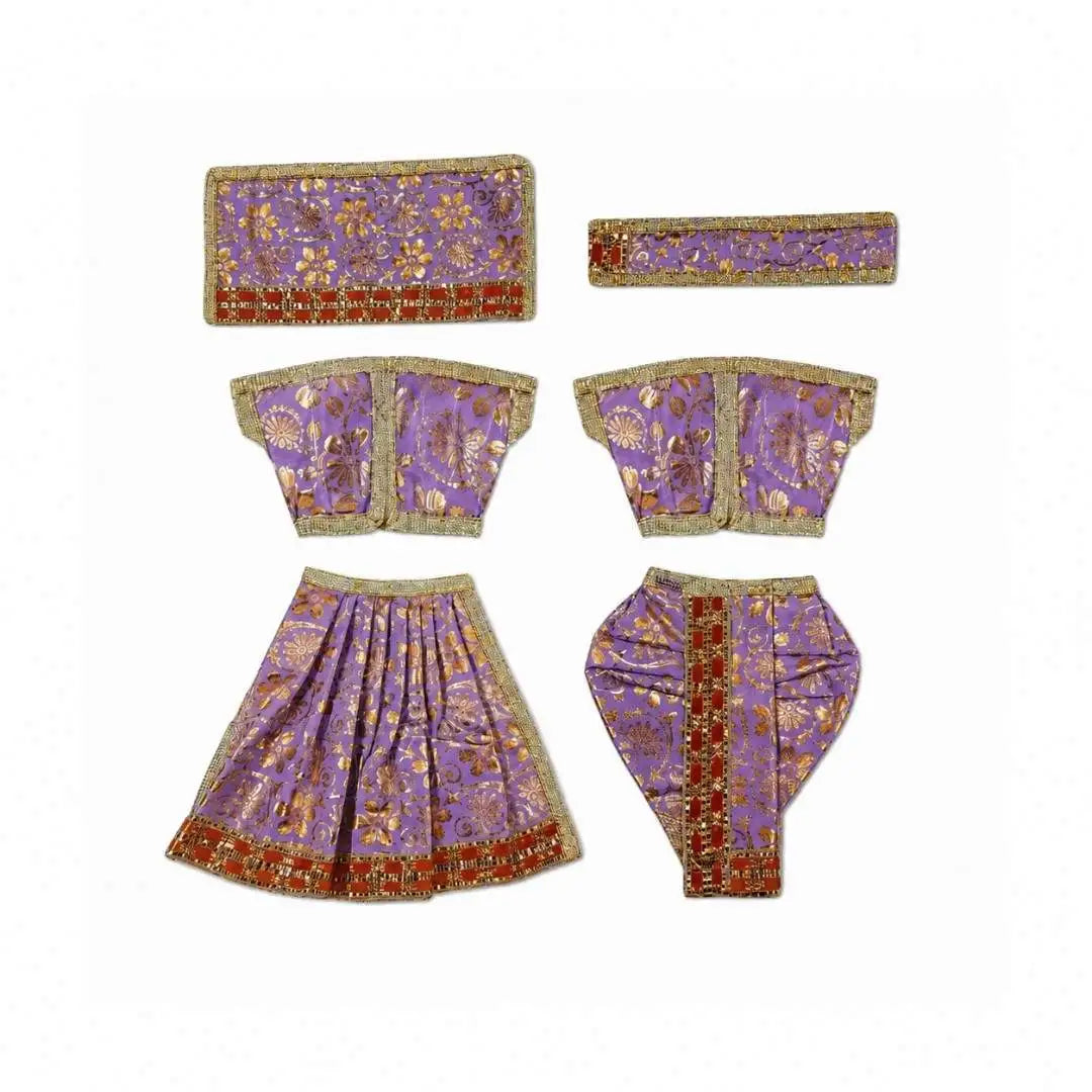 Fancy Purple Dress for Radha Krishna with Premium Lace Work