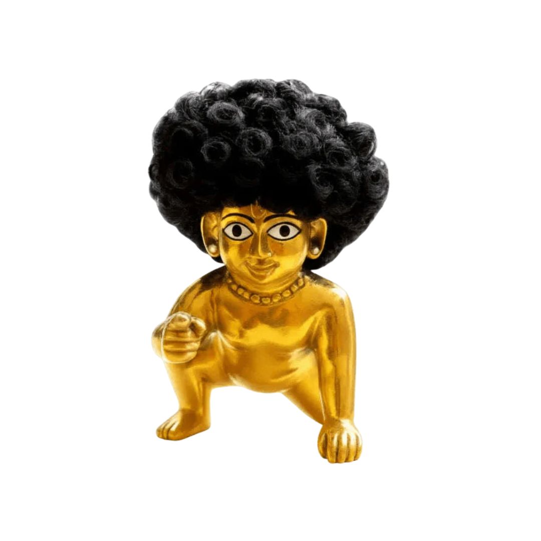 Decorative Curly Hair Wig for Laddu Gopal