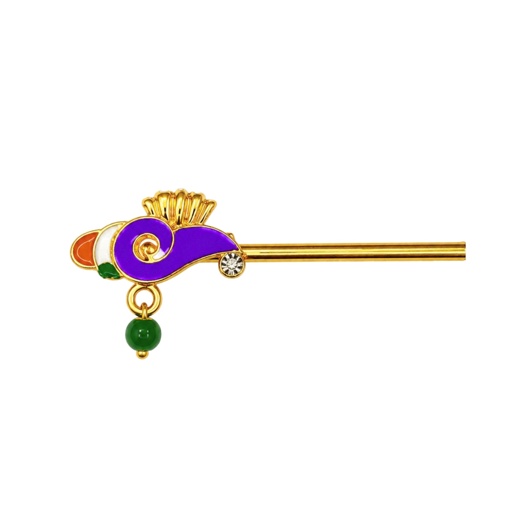 Purple Meenakari Laddu Gopal Bansuri Designer Krishna Flute for Shringar