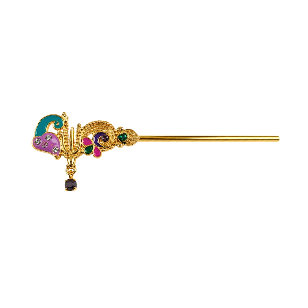 Lordkart Golden Teal and Purple Designer Laddu Gopal Bansuri