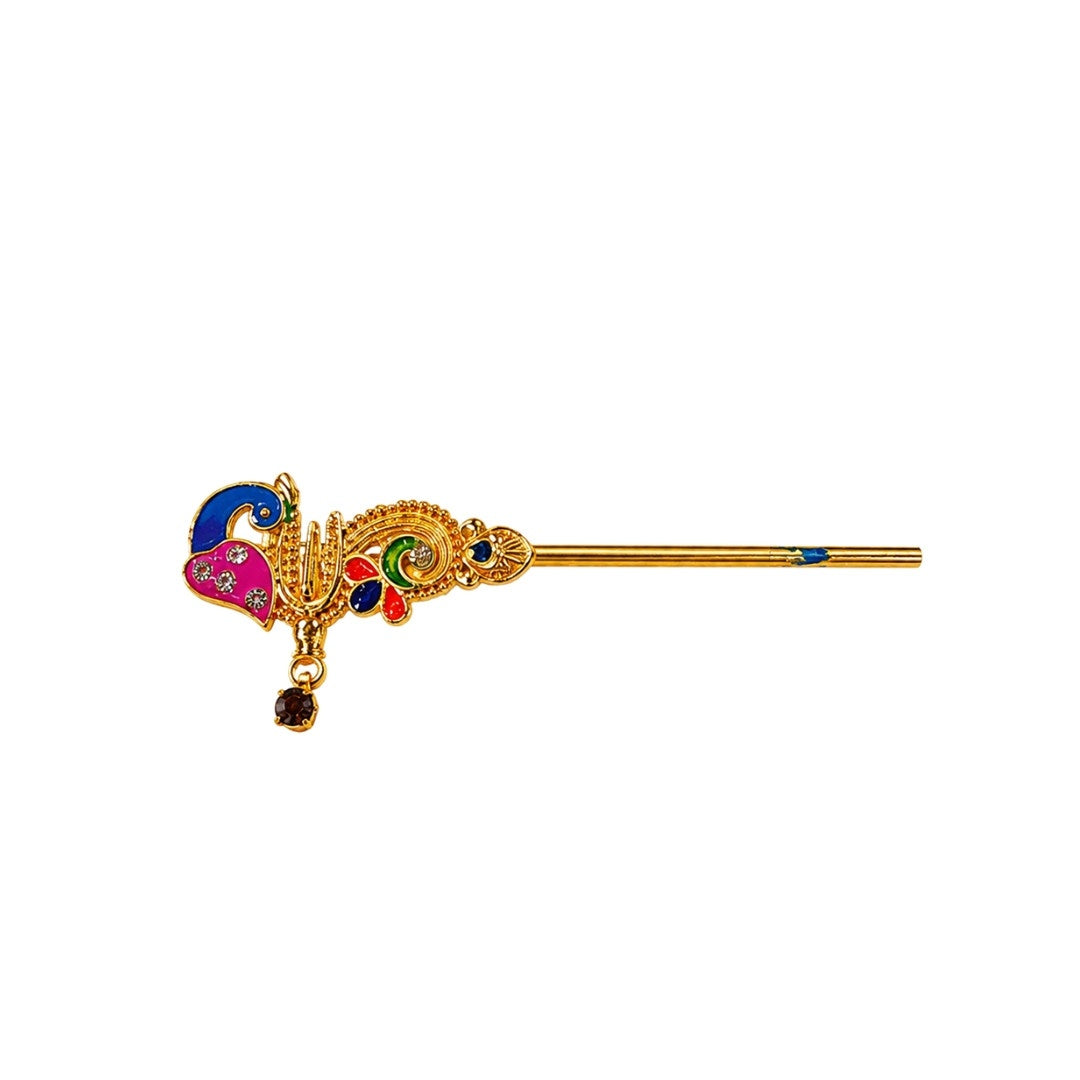 Beautiful Blue and Pink Mor Pankh Krishna Flute
