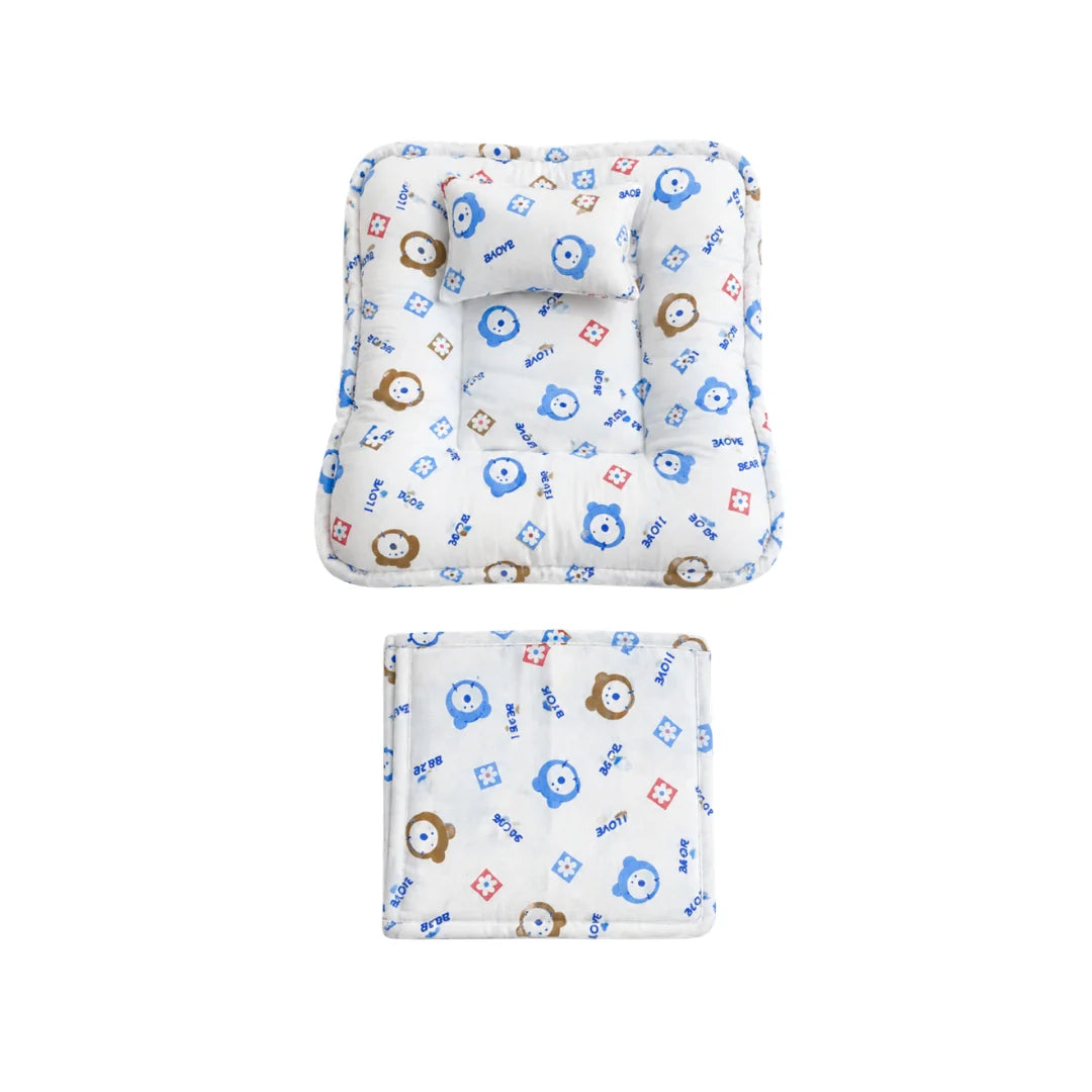 Premium Blue and White Laddu Gopal Bistar Pillow and Chadar