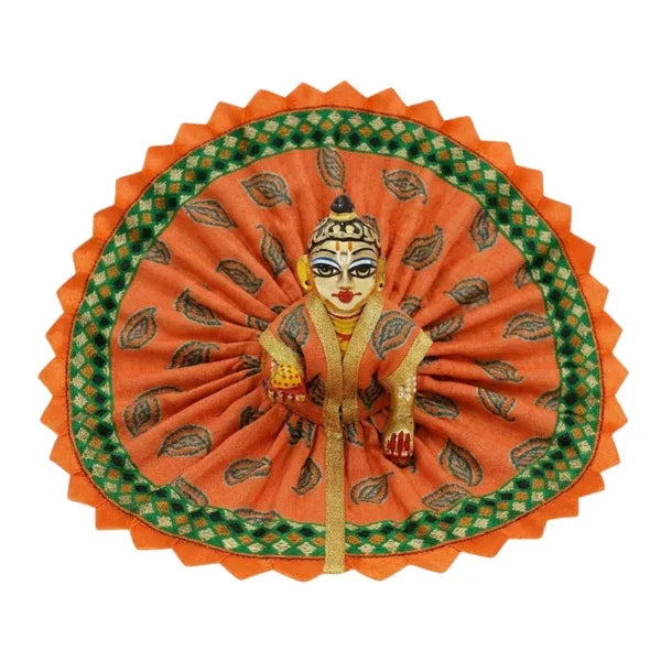 Leaf Printed Orange Summer Poshak for Bal Gopal