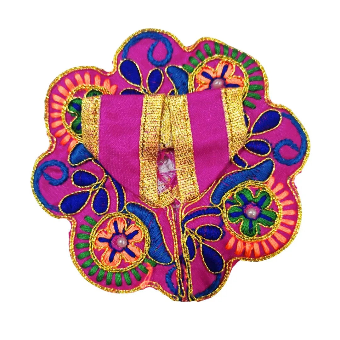 Vibrant Purple Floral Embroidered Laddu Gopal Poshak (Size 0)