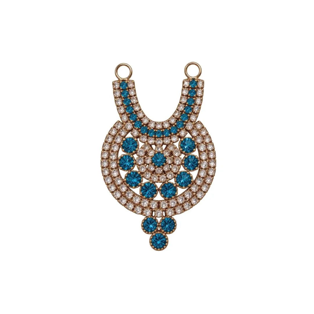Handcrafted 2-Inch Blue & White Stone Haar for Laddu Gopal