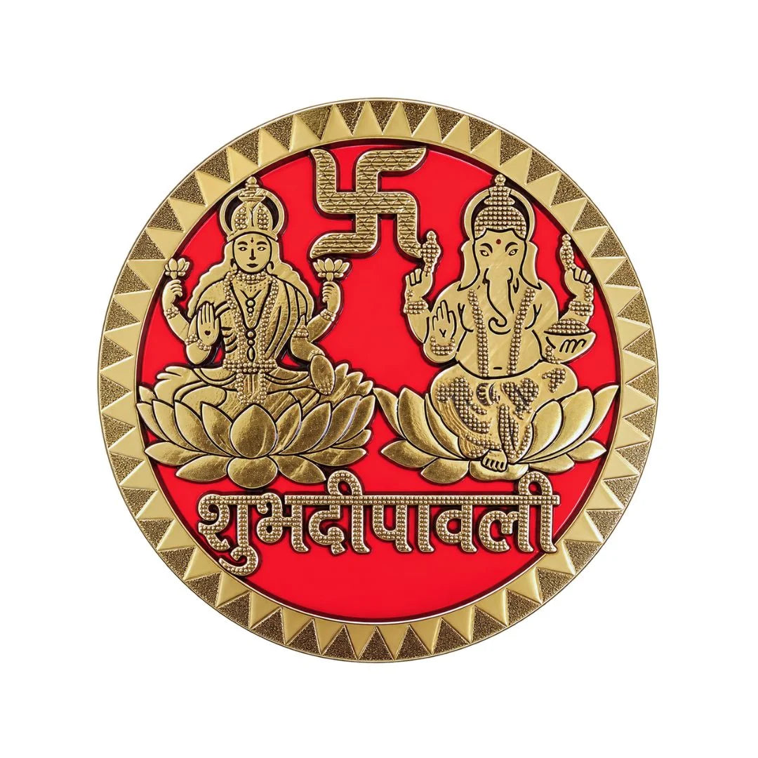 Premium Swastik Laxmi Ganesh Shubh Deepavali Wall Plastic Sticker