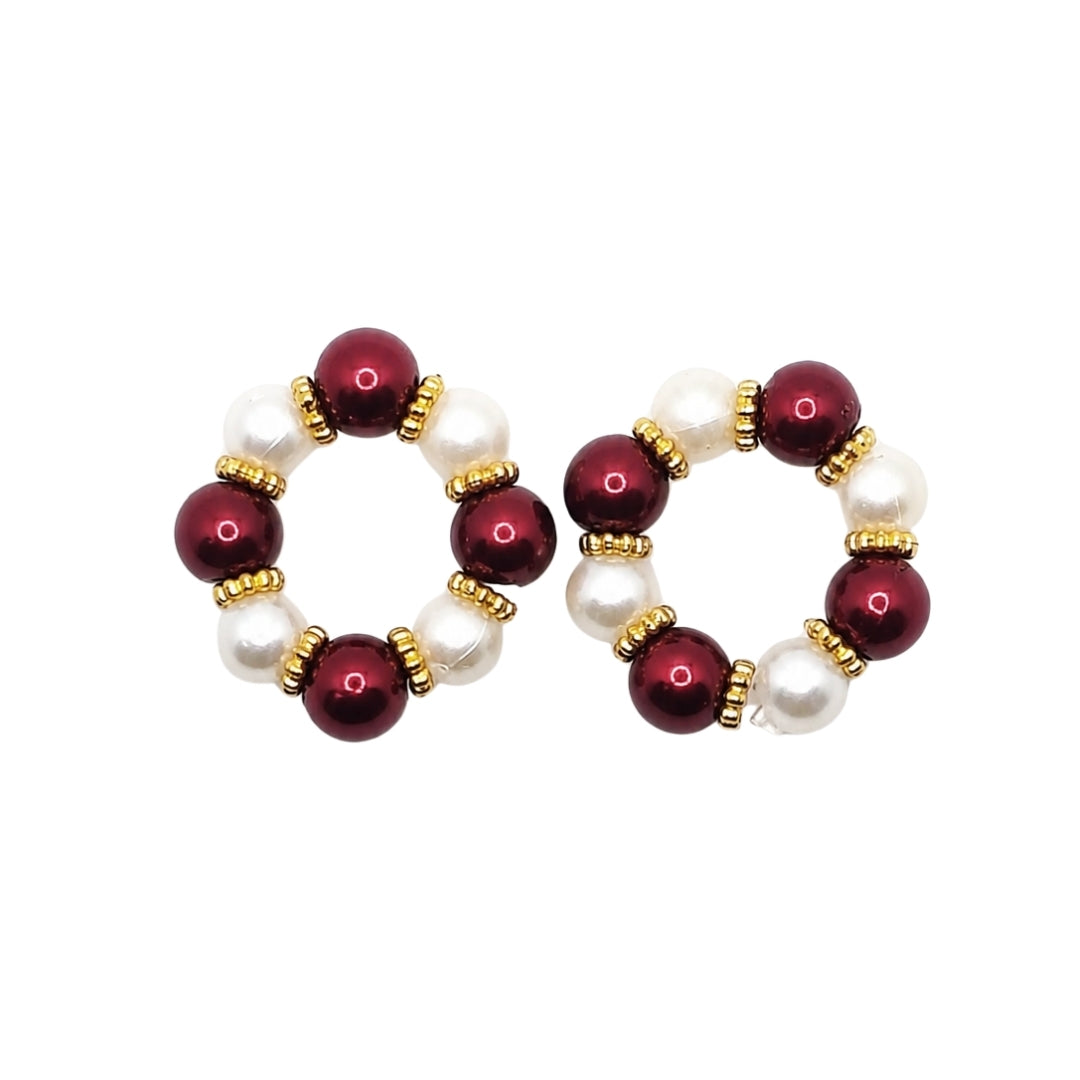 Exquisite Maroon & Silver Pearl Kangan for Laddu Gopal Ji (Sizes 0-5)