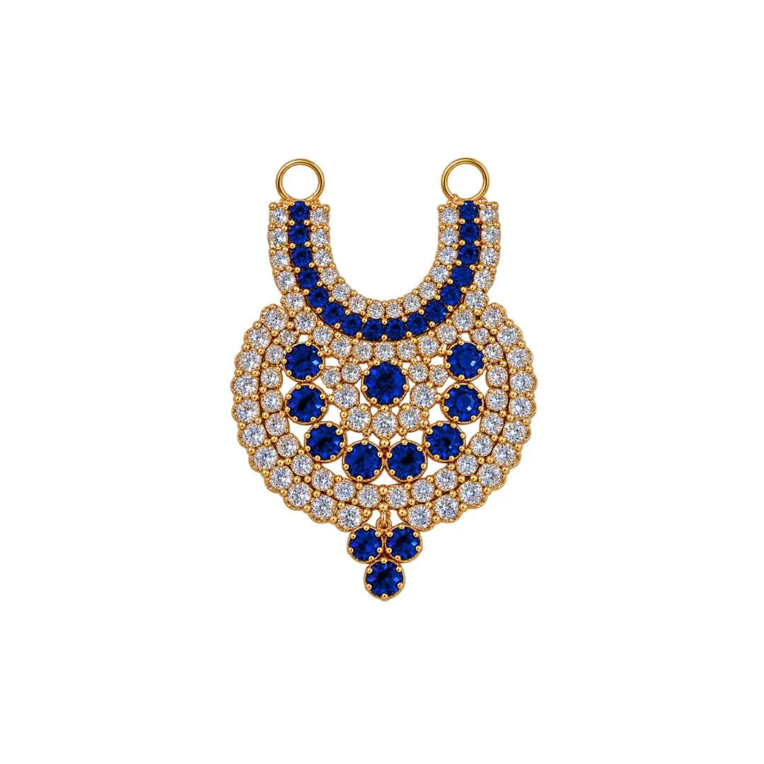 Royal Blue & White Stone Designer Haar for Laddu Gopal (2 Inch)
