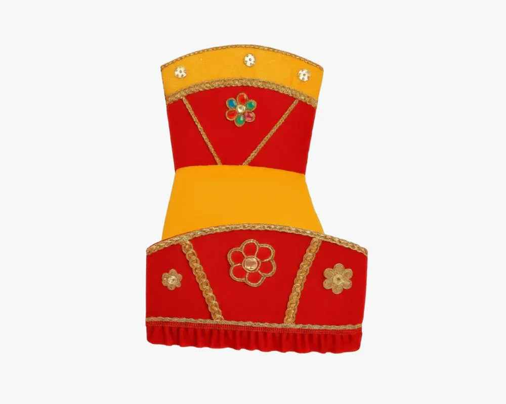 Beautiful Yellow Velvet Bed for Laddu Gopal Ji