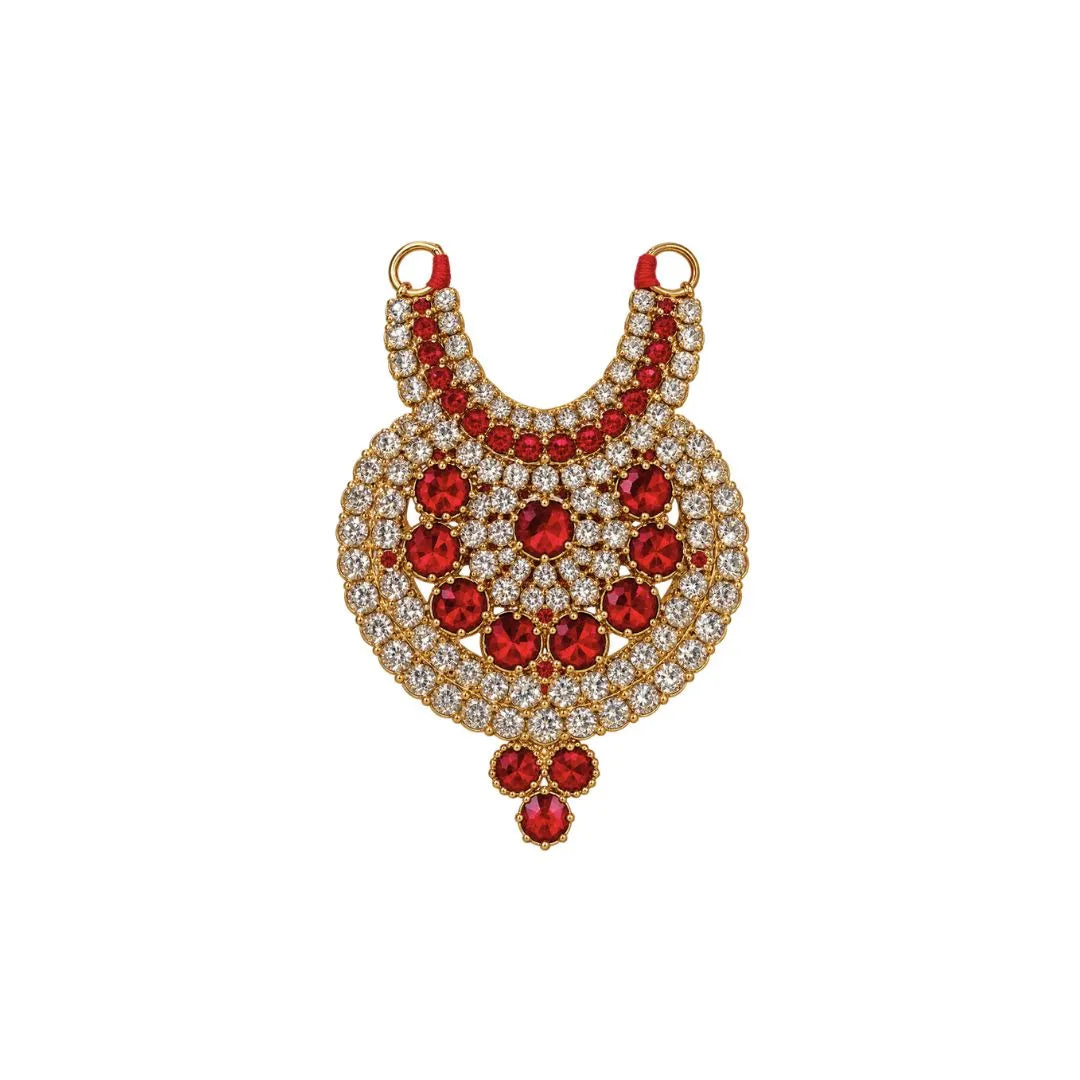Royal Red & White Stone Haar for Laddu Gopal (2 Inch)
