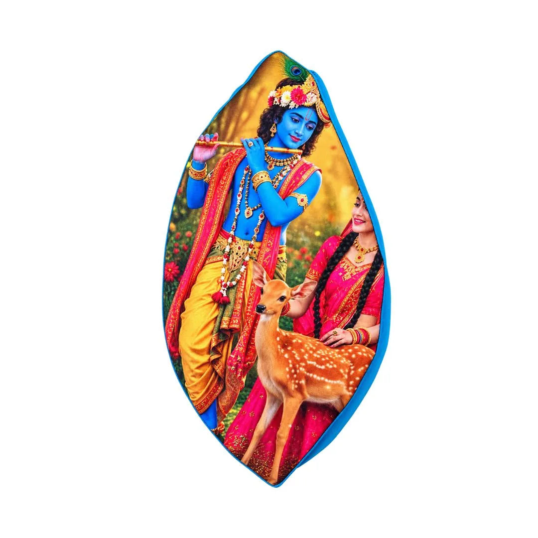 Radha Krishna Printed Cotton Gomukhi Sacred Prayer Pouch