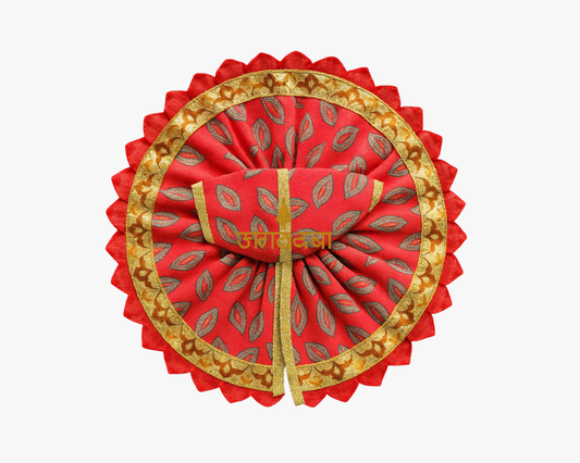 Leaf Printed Red Summer Poshak For Bal Gopal Lordkart