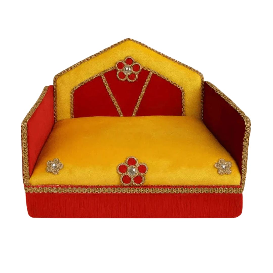 Thakur Ji Yellow Color Sinhasan for Pooja Mandir