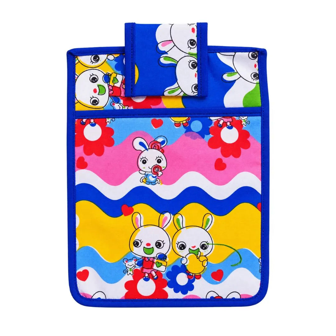 Soft Cotton Blue Bunny Print Pocket Bistar with Pillow for Bal Gopal (6×8 Inch)