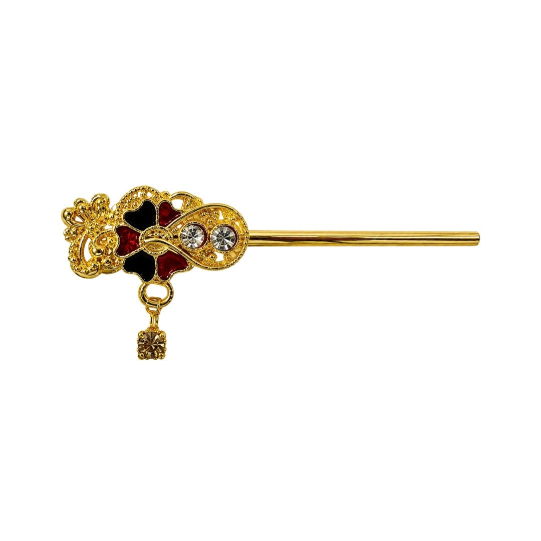 Decorative Golden Maroon Colour Bal Gopal Flute ( Suitable for 0 to 1 No Idol )