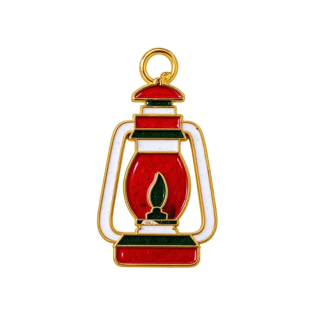 Red & White Decorative Metal Lantern for Laddu Gopal
