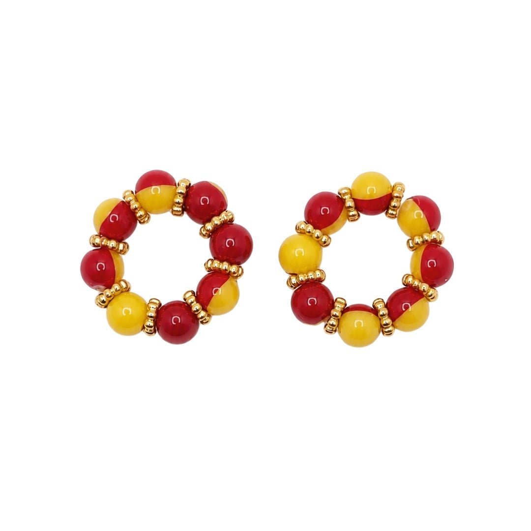 Exquisite Red & Yellow Pearl Kangan for Laddu Gopal (Sizes 0-5) - Lordkart