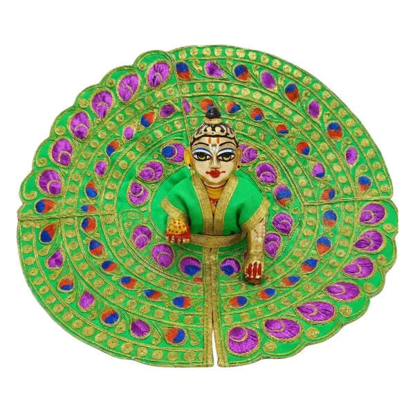 Meenakari Work Green Laddu Gopal Fancy Dress Lordkart