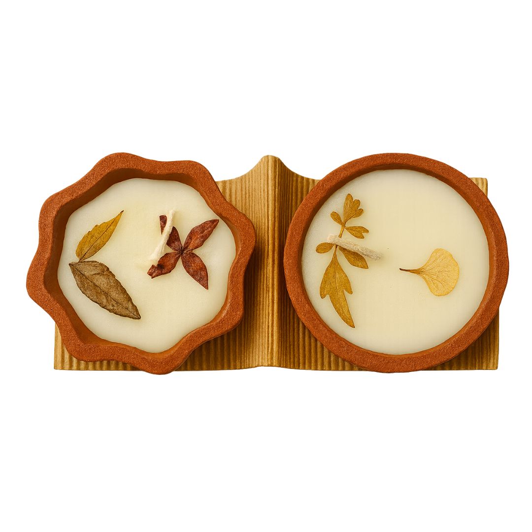 modern floral candle set