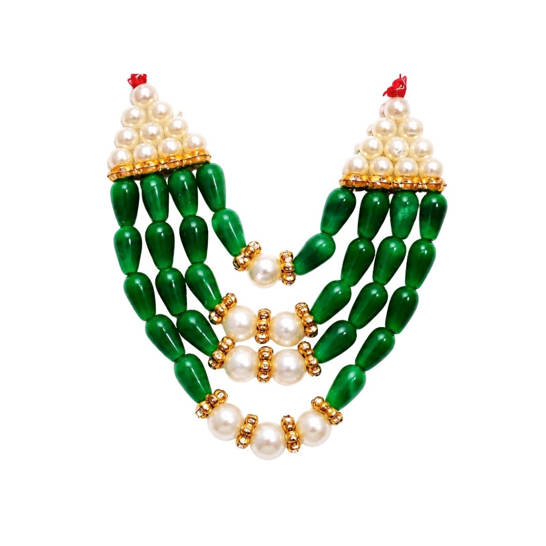 Premium Green Color 4 Layer Beads Laddu Gopal Mala for Shringar - Lordkart