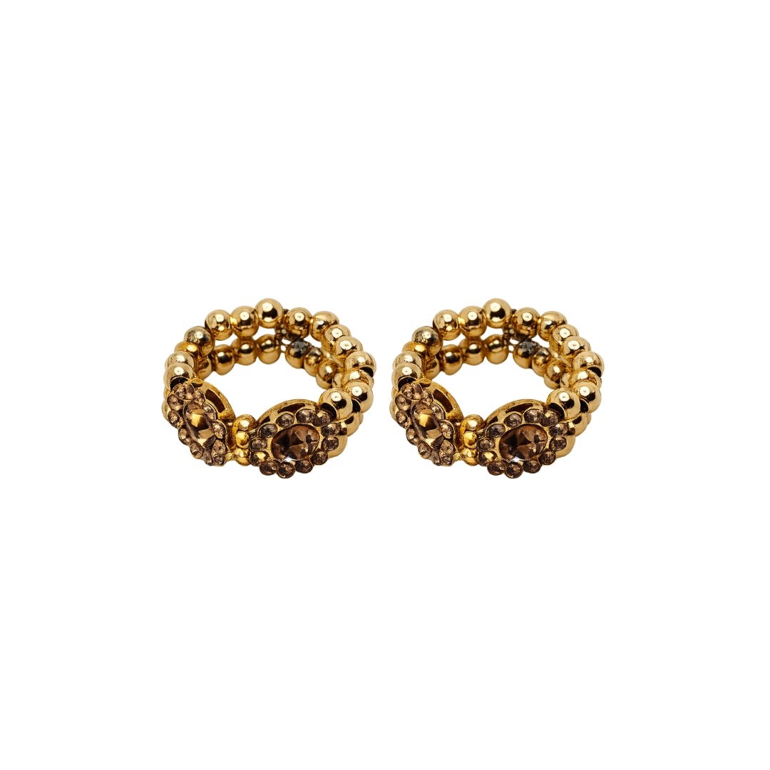 Premium Orange Jarkan & Golden Beads Laddu Gopal Kangan (Size 0-6) - Lordkart