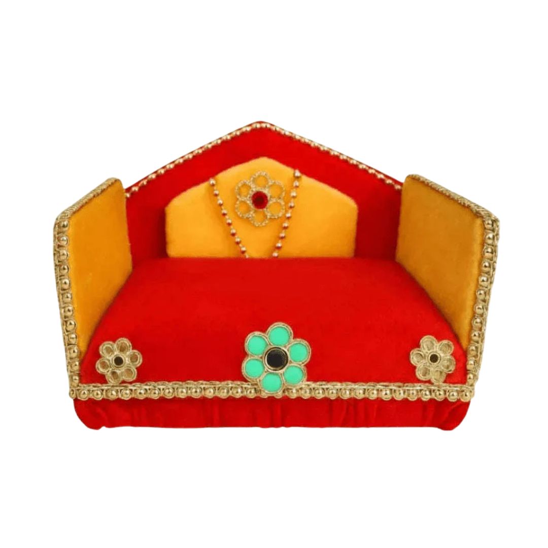 Thakur Ji Red Color Sinhasan for Pooja Mandir