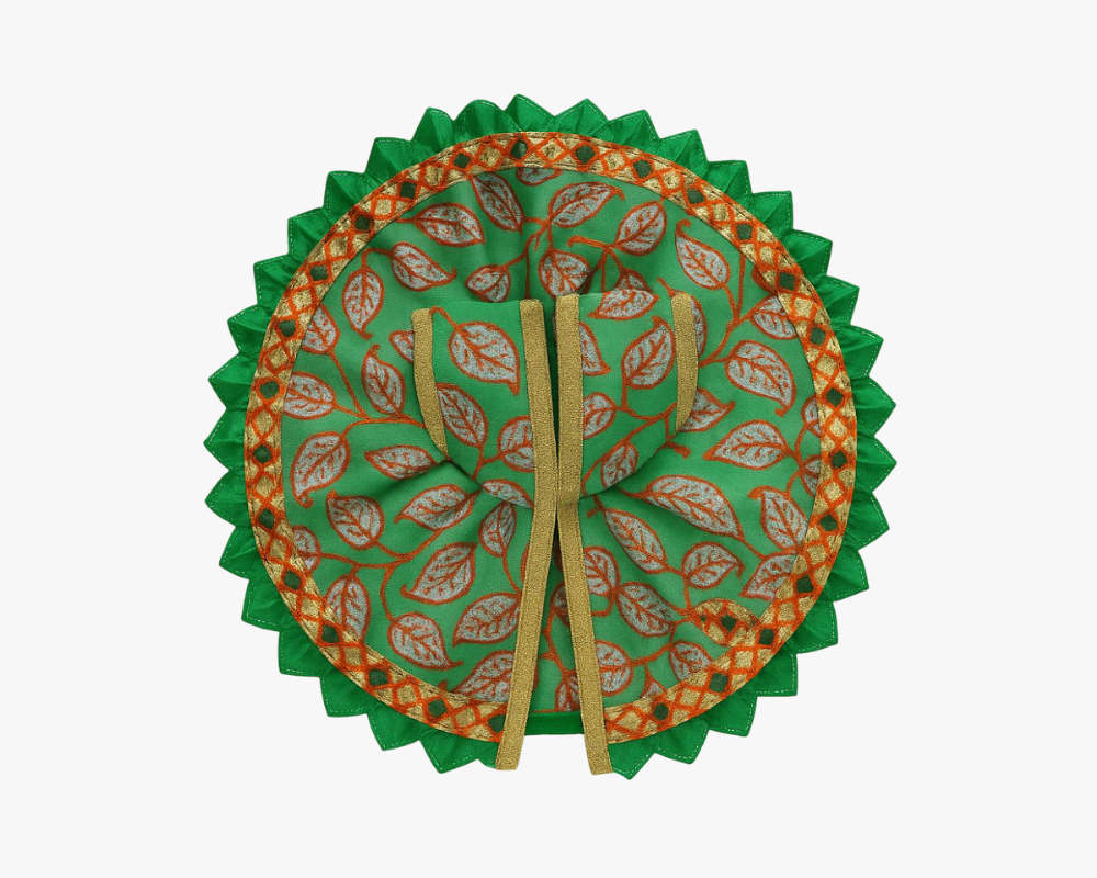 Leaf Printed Green Summer Poshak for Bal Gopal Lordkart