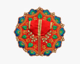 Red Peacock Embroidered Dress for Laddu Gopal Lordkart