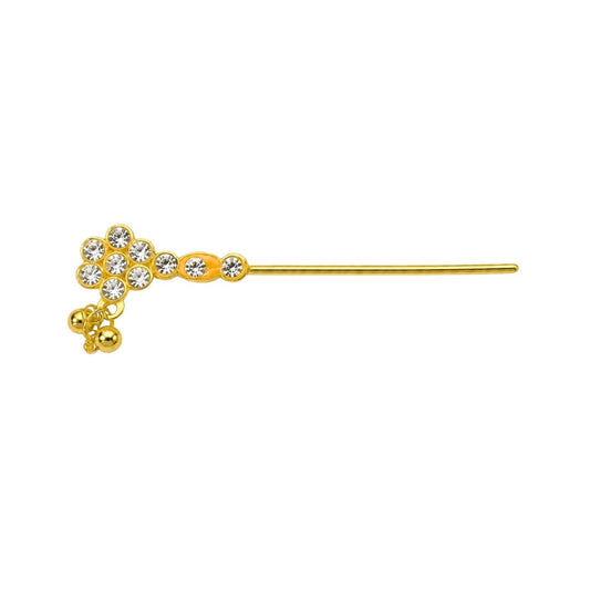 Premium Golden Stone Laddu Gopal Bansuri for Krishna Idol Shringar Decoration