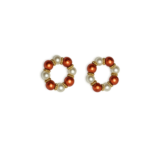 Beautiful Orange Pearl Kangan Set for Laddu Gopal & Kanha Ji (Sizes 0-6)