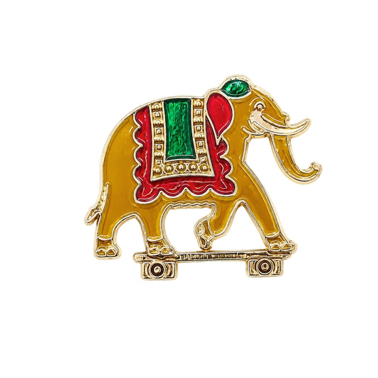 Decorative Yellow and Green Metal Elephant for Laddu Gopal Sringar