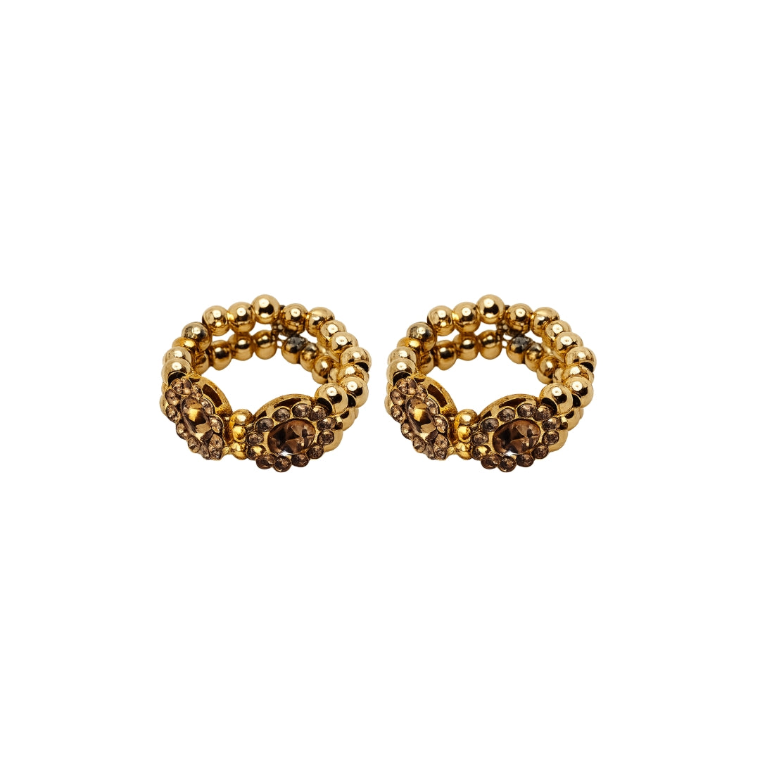 Premium Orange Jarkan & Golden Beads Laddu Gopal Kangan (Size 0-6)