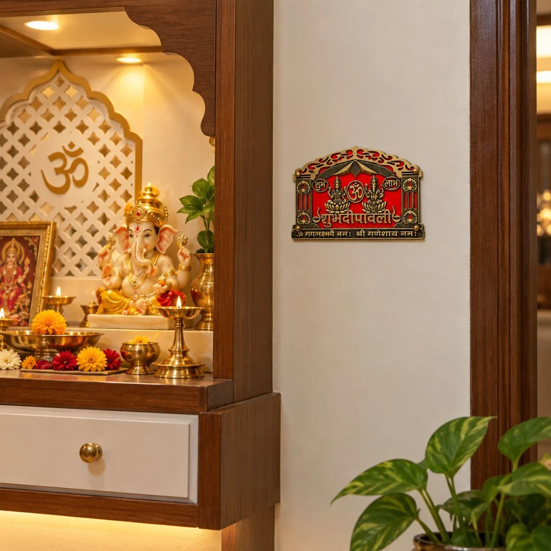 Premium Om Laxmi Ganesh Shubh-Labh Diwali Wall Plastic Sticker