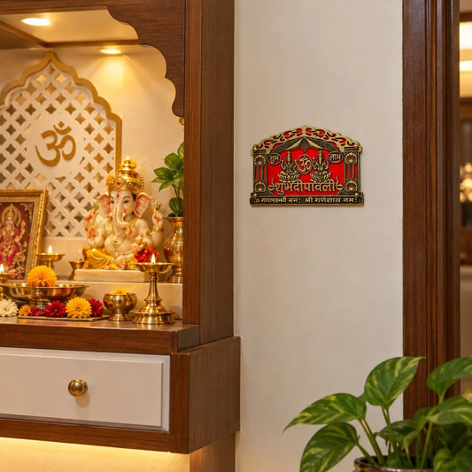 Premium Om Laxmi Ganesh Shubh-Labh Diwali Wall Plastic Sticker