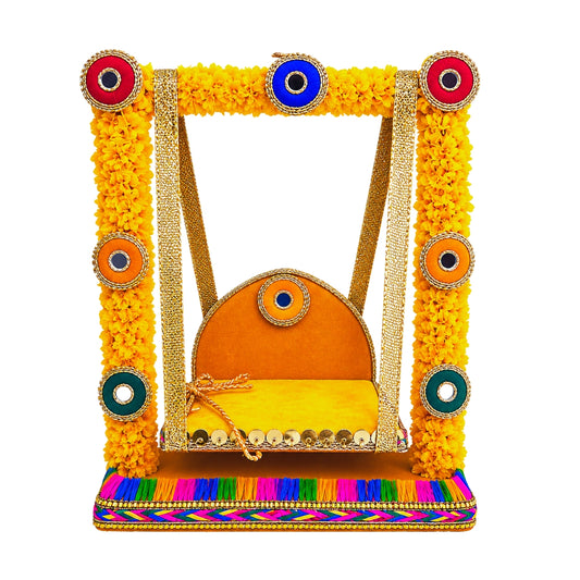 Beautiful Yellow Laddu Gopal Jhula for Bal Gopal