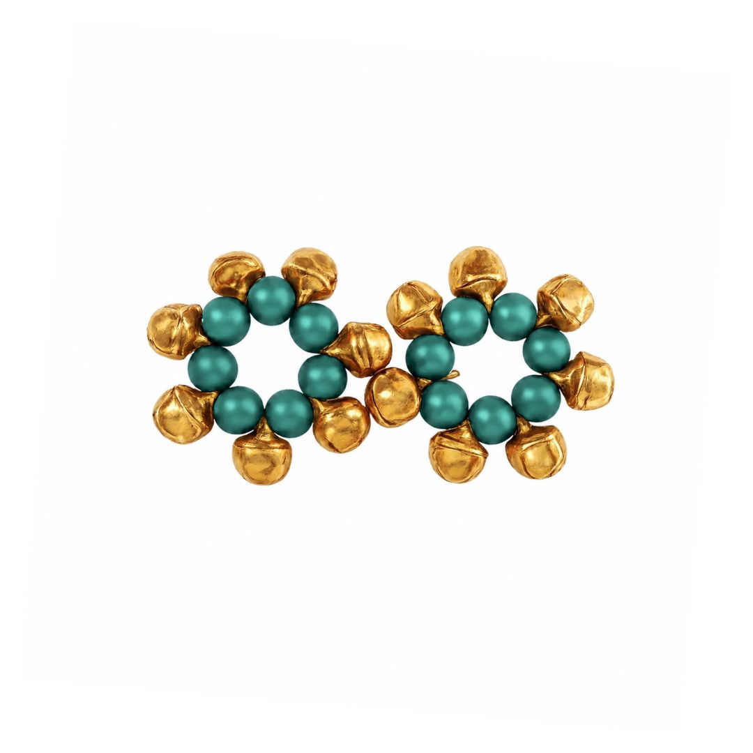 Designer Sea Green Beads Ghungroo Payal for Laddu Gopal (Size 3-6)