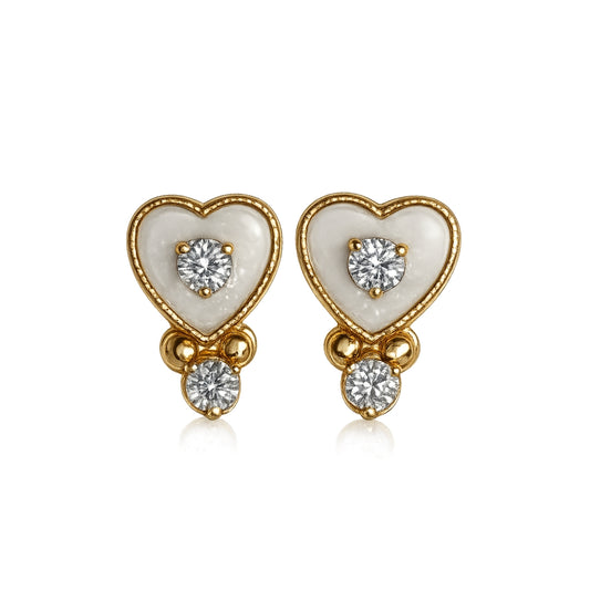 Premium Designer White Jarkan Stone Laddu Gopal Earring (Size 0-6)