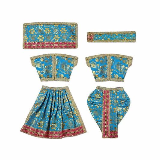 Fancy Blue Dress for Radha Krishna with Premium Lace Work