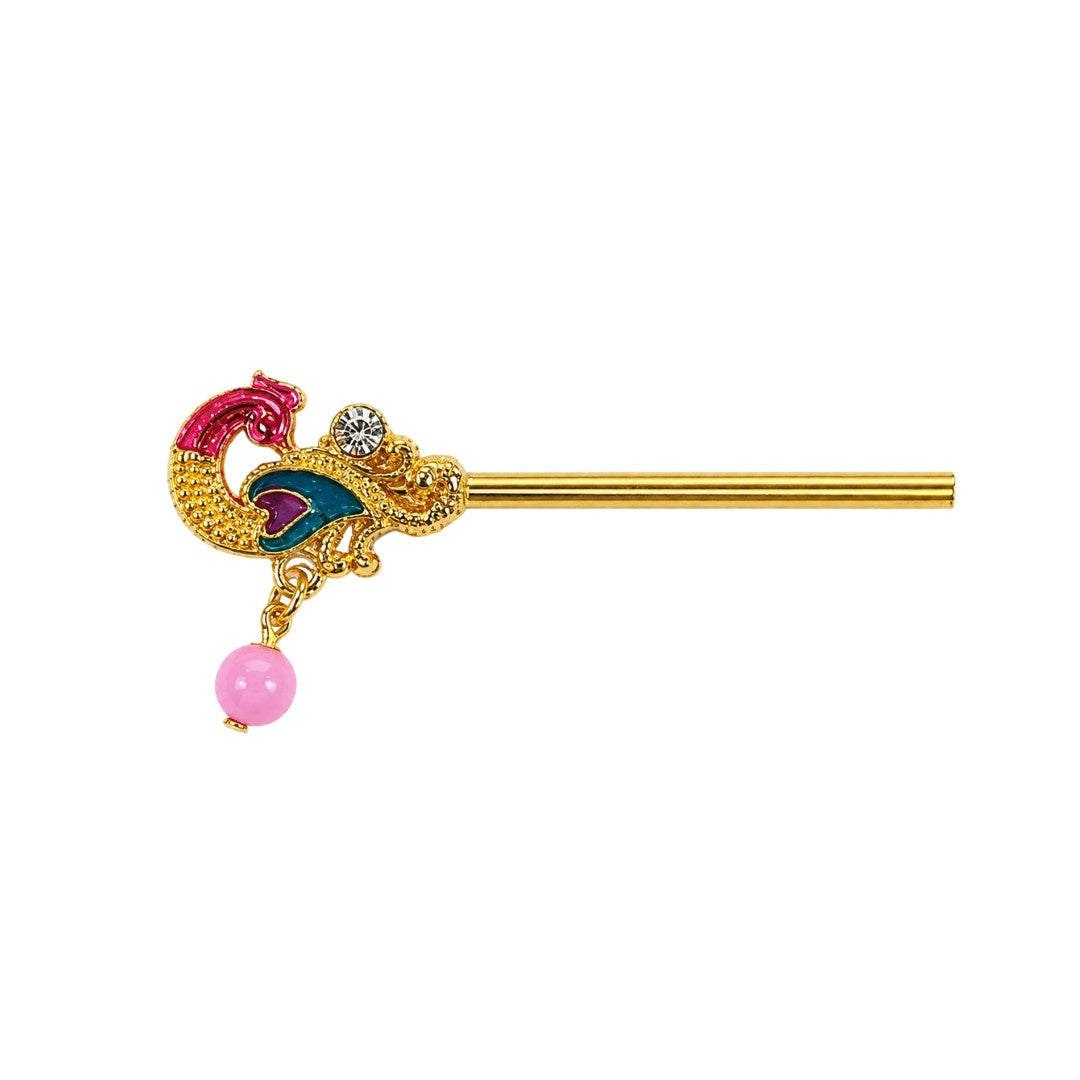 Golden Pink and Teal Laddu Gopal Bansuri Bal Gopal Puja Murli