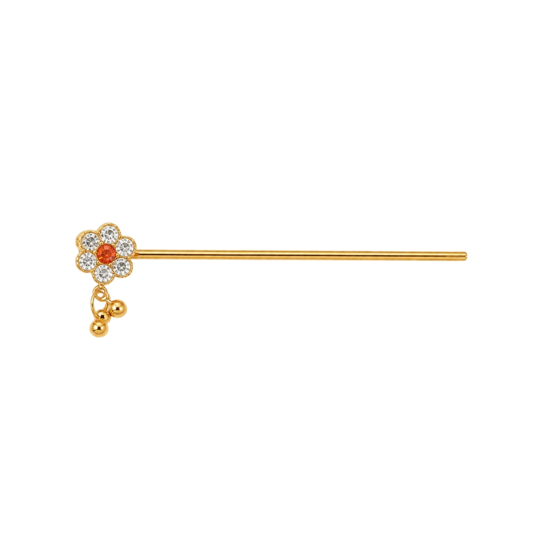 Premium Orange Stone Golden Laddu Gopal Bansuri