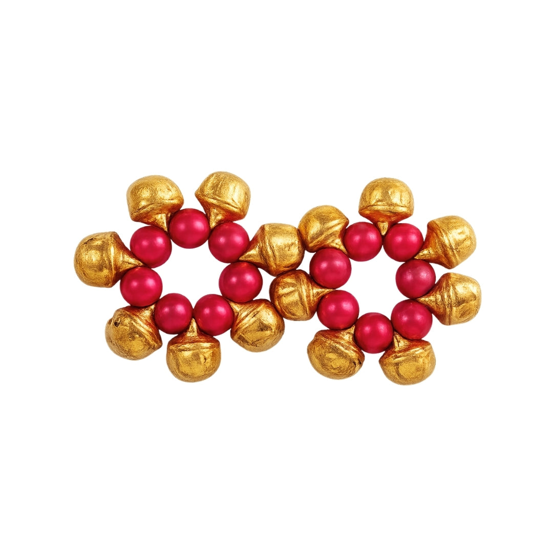 Beautiful Designer Pink Beads Ghungroo Payal for Laddu Gopal (Size 0-6)