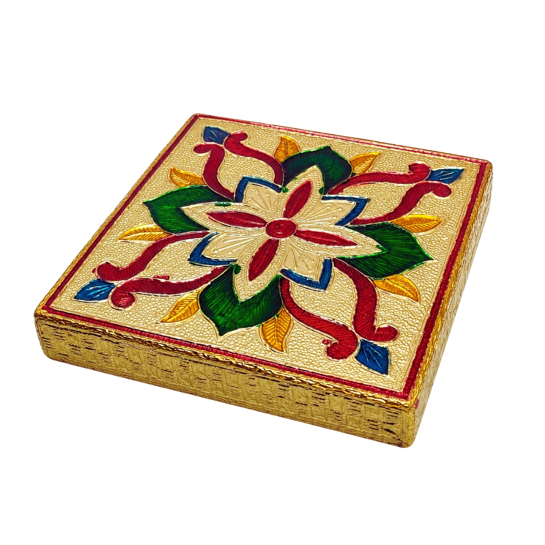 Colorful Lotus Design Laddu Gopal Aasan with Meenakari Style Work