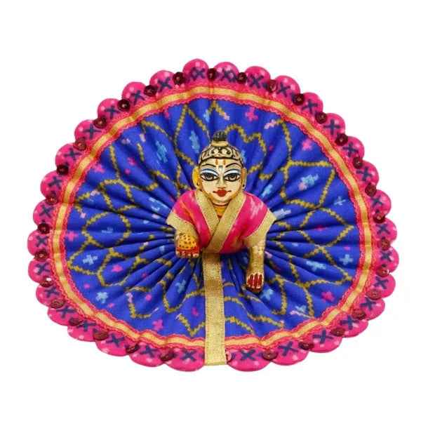 Lace Decorated Blue Laddu Gopal Summer Dress