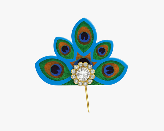 Blue Peacock Feather Design Kalangi for Laddu Gopal