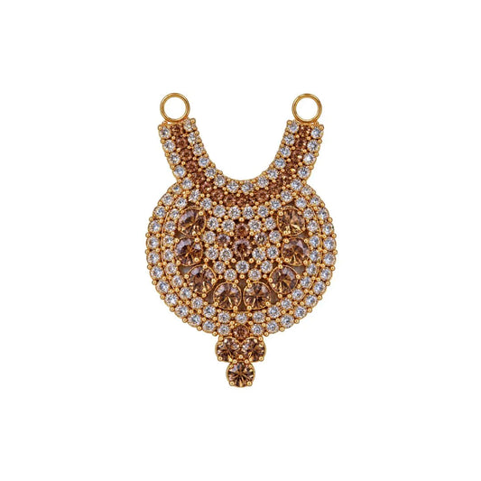 Exquisite Sparkling Stone Gold-Plated Laddu Gopal Necklace (2 Inch)