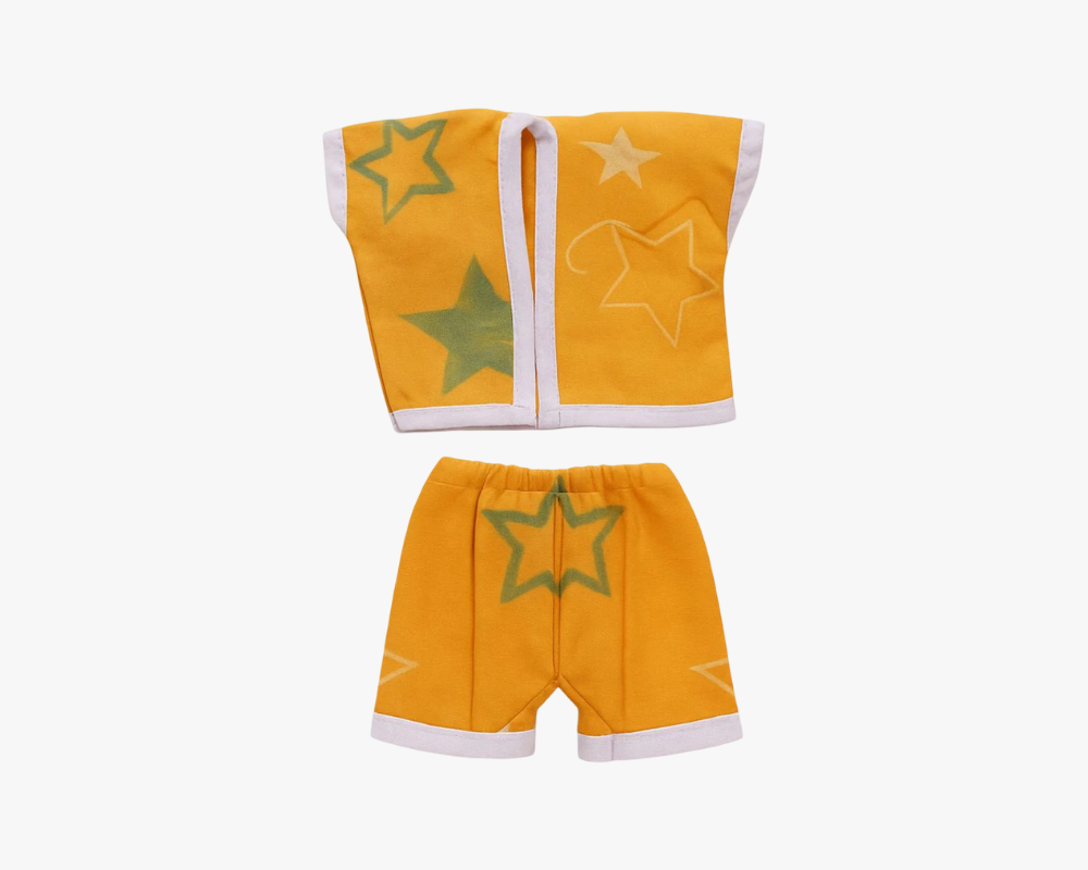 Star Printed Yellow Summer Night Dress for Kanha Ji Lordkart