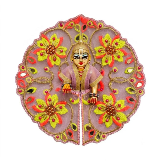 Hand-Embroidered Floral Laddu Gopal Transparent Poshak